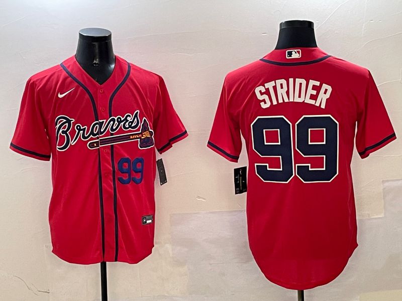 Men Atlanta Braves #99 Strider Red Game 2025 Nike MLB Jersey style 2->atlanta braves->MLB Jersey